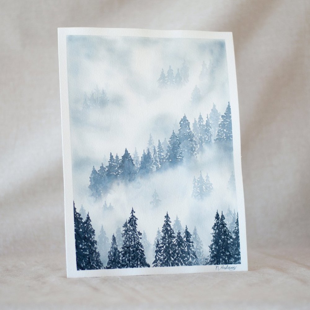 "Misty Mountains" Original Watercolour Painting